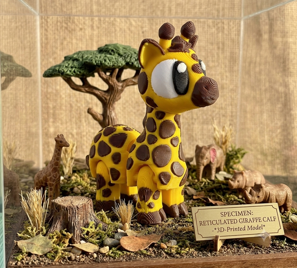 3D Printed Mini Animal Toys – Articulated Pocket Pets & Collectible Figures:- Giraffe